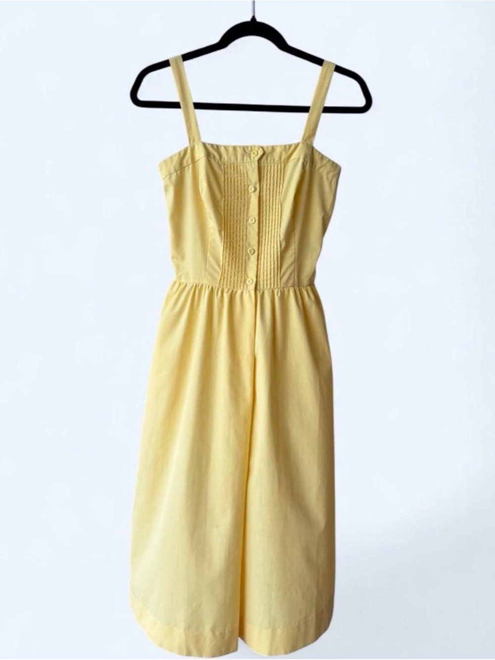Vintage 1960s Lanz Originals Yellow Button-Front Summer Dress